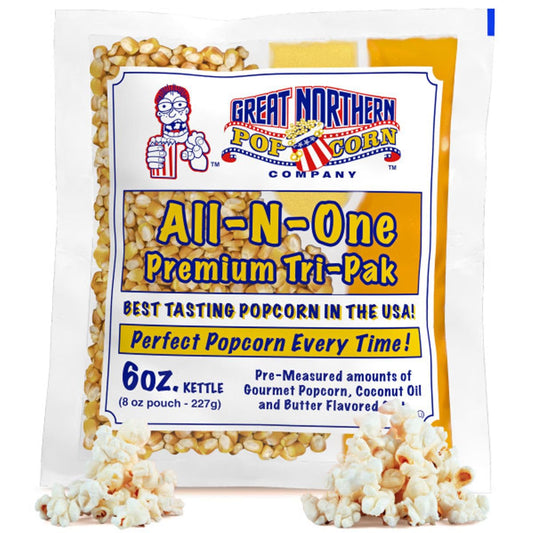 Case of 12 Pre-Measured Popcorn Packs for 6-Ounce Kettle Popcorn Machines