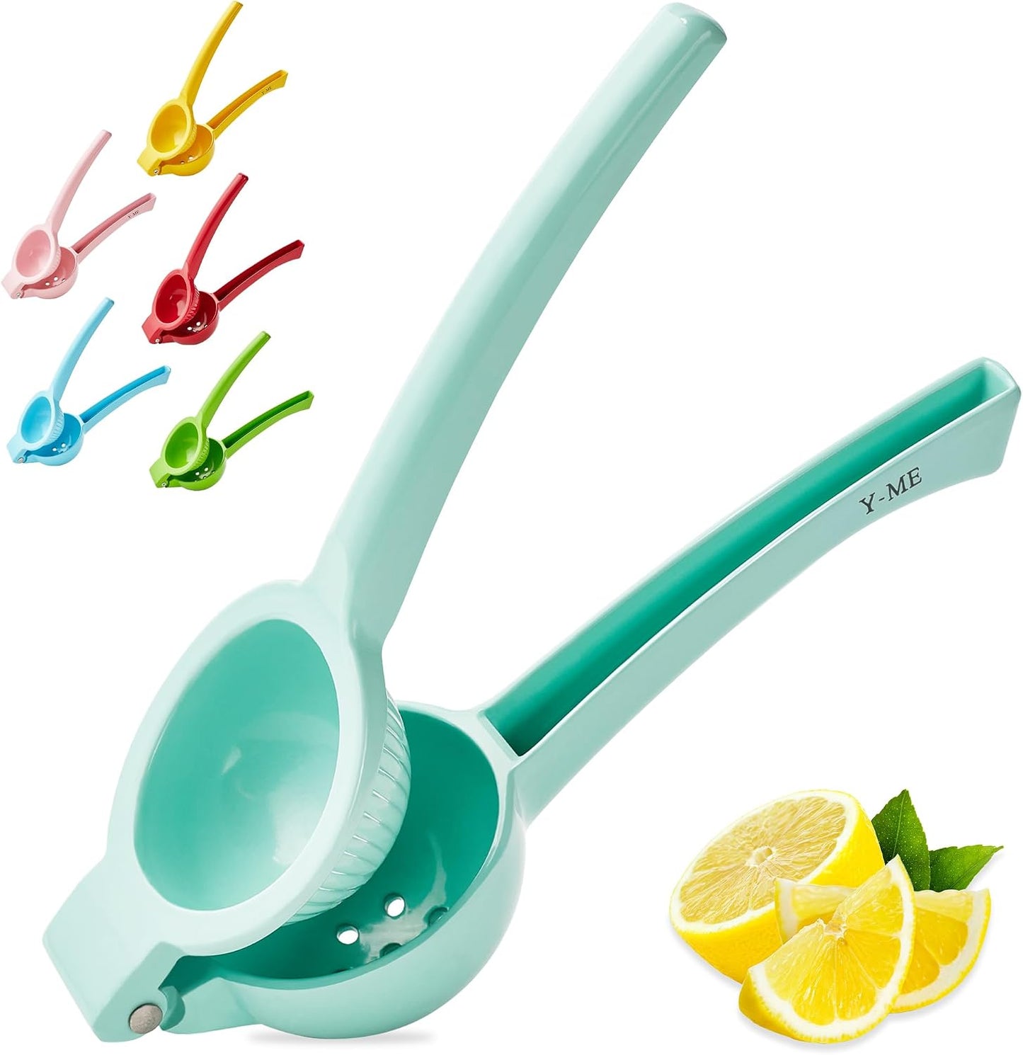 Y-ME Manual Juicer Citrus Lemon Squeezer, Fruit Juicer Lime Press Metal, Professional Hand Juicer Kitchen Tool(Yellow）