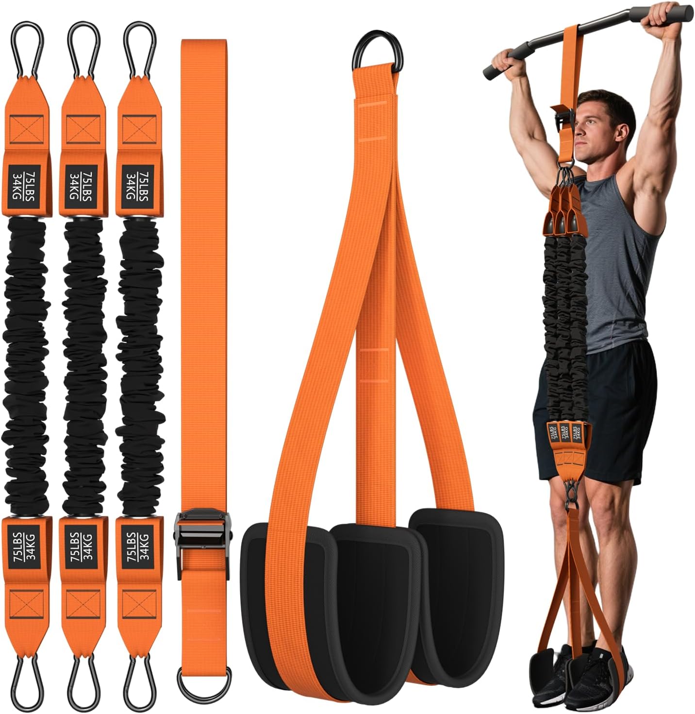 WHATAFIT Resistance Loop Bands, Latex Workout Bands for Home Fitness, Strength Training