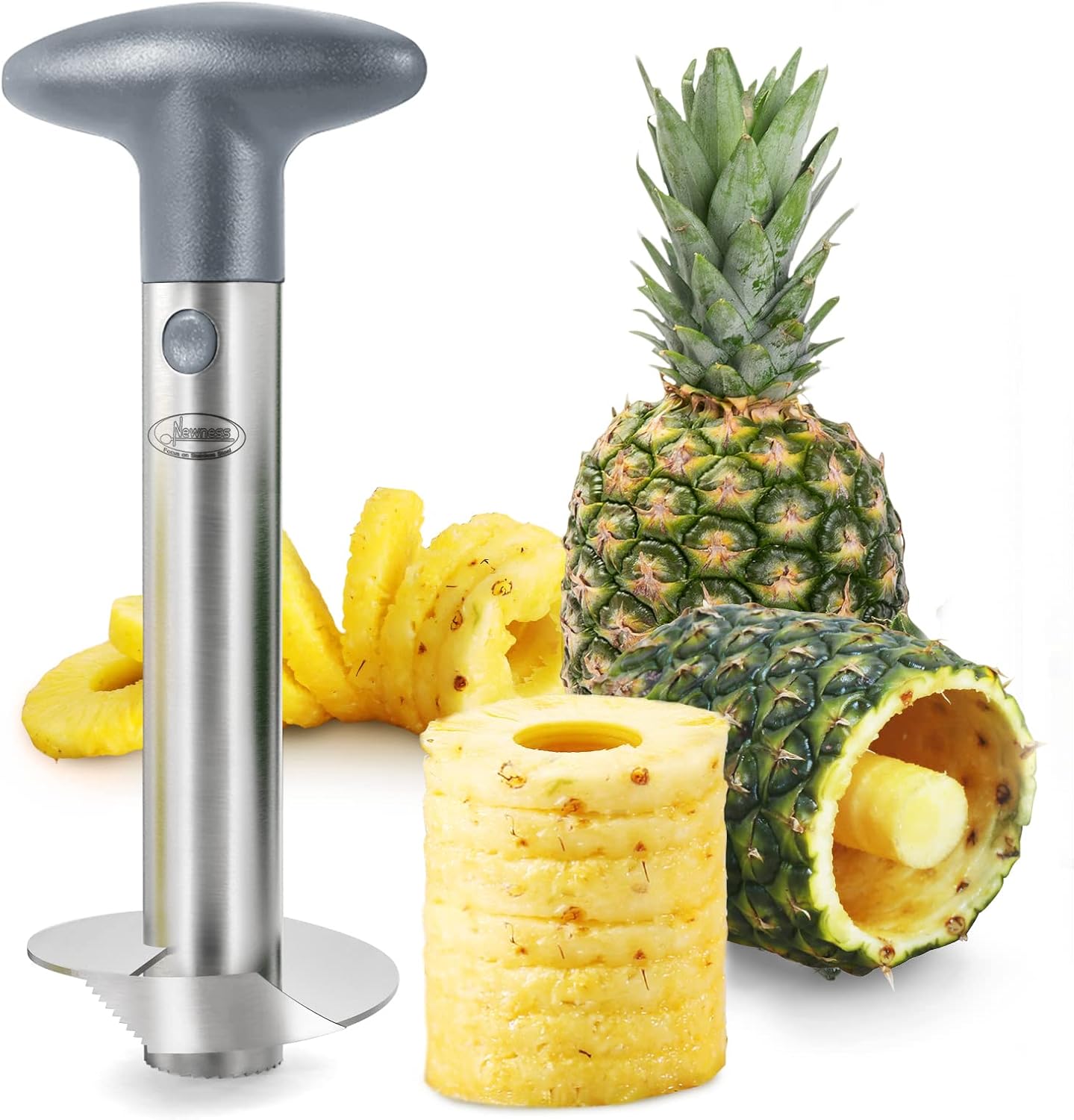 Pineapple Corer, [Upgraded, Reinforced, Thicker Blade] Newness Premium Pineapple Corer Remover, Stainless Steel Pineapple Core Remover Tool for Home & Kitchen with Sharp Blade for Diced Fruit Rings