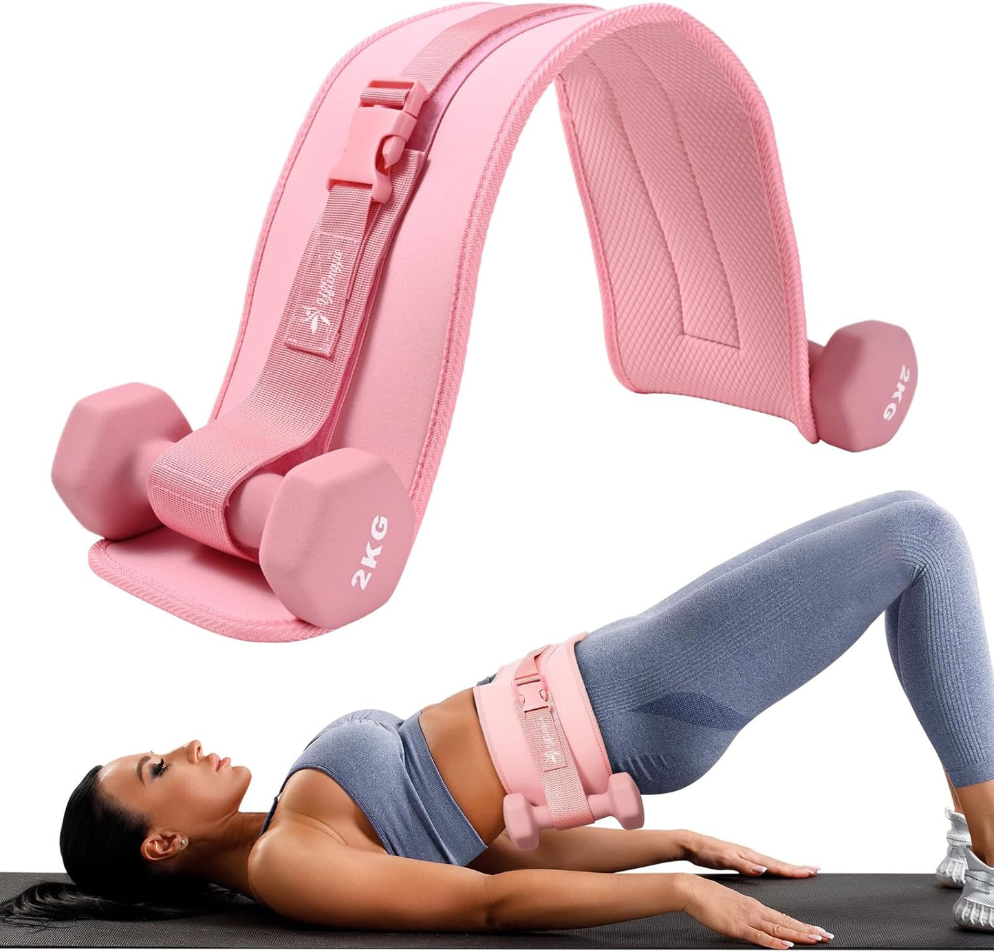 Exercise Hip Thrust Belt for Dumbbells, Kettlebells, and Plates, Comfortable and Durable