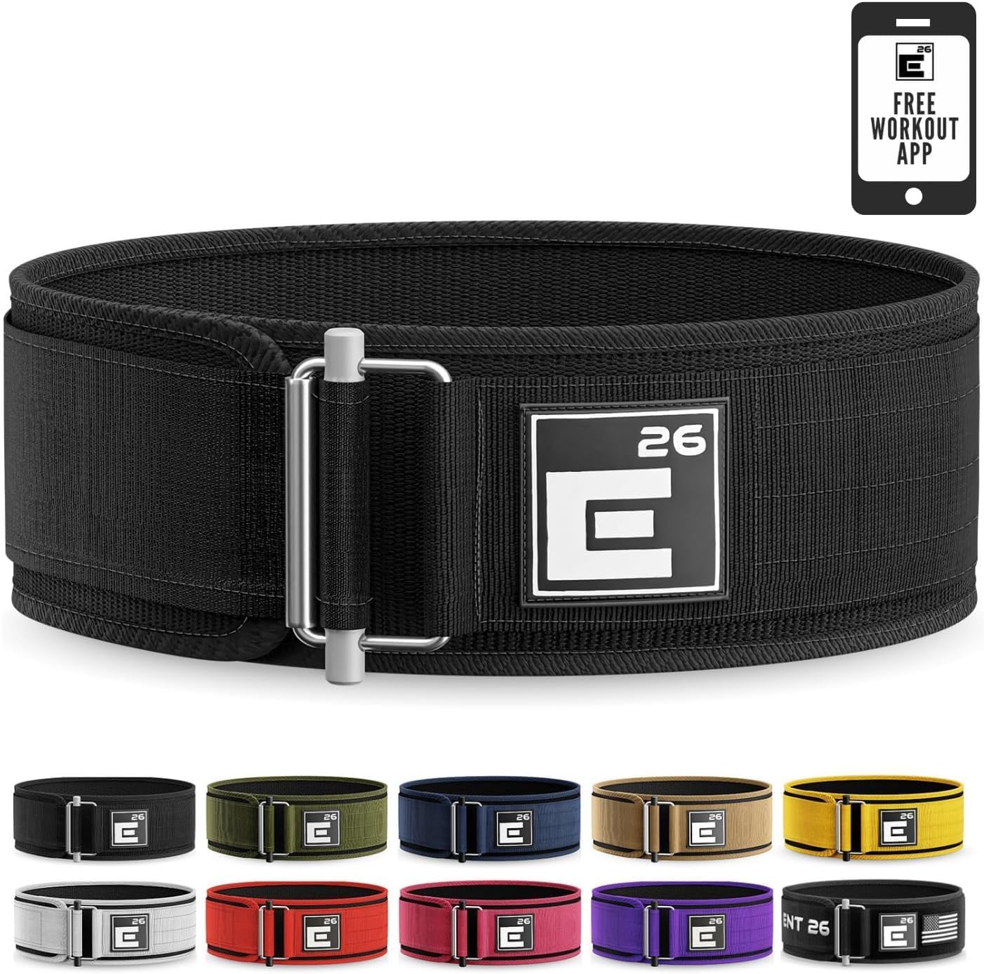 Element 26 Self-Locking Weight Lifting Belt - Premium Weightlifting Support for Functional Fitness