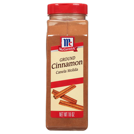 McCormick Ground Cinnamon, 18 oz, premium quality, non GMO, aged up to 15 years, sweet and savory dishes