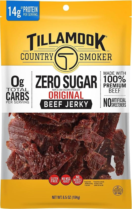 Tillamook Country Smoker Zero Sugar Beef Jerky, Original, 6.5 Ounce