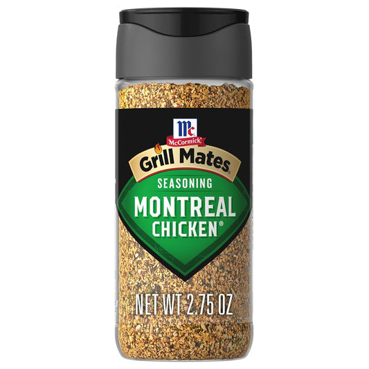 McCormick Grill Mates Montreal Chicken Seasoning, 2.75 oz, bold garlic, onion, pepper flavor, no MSG