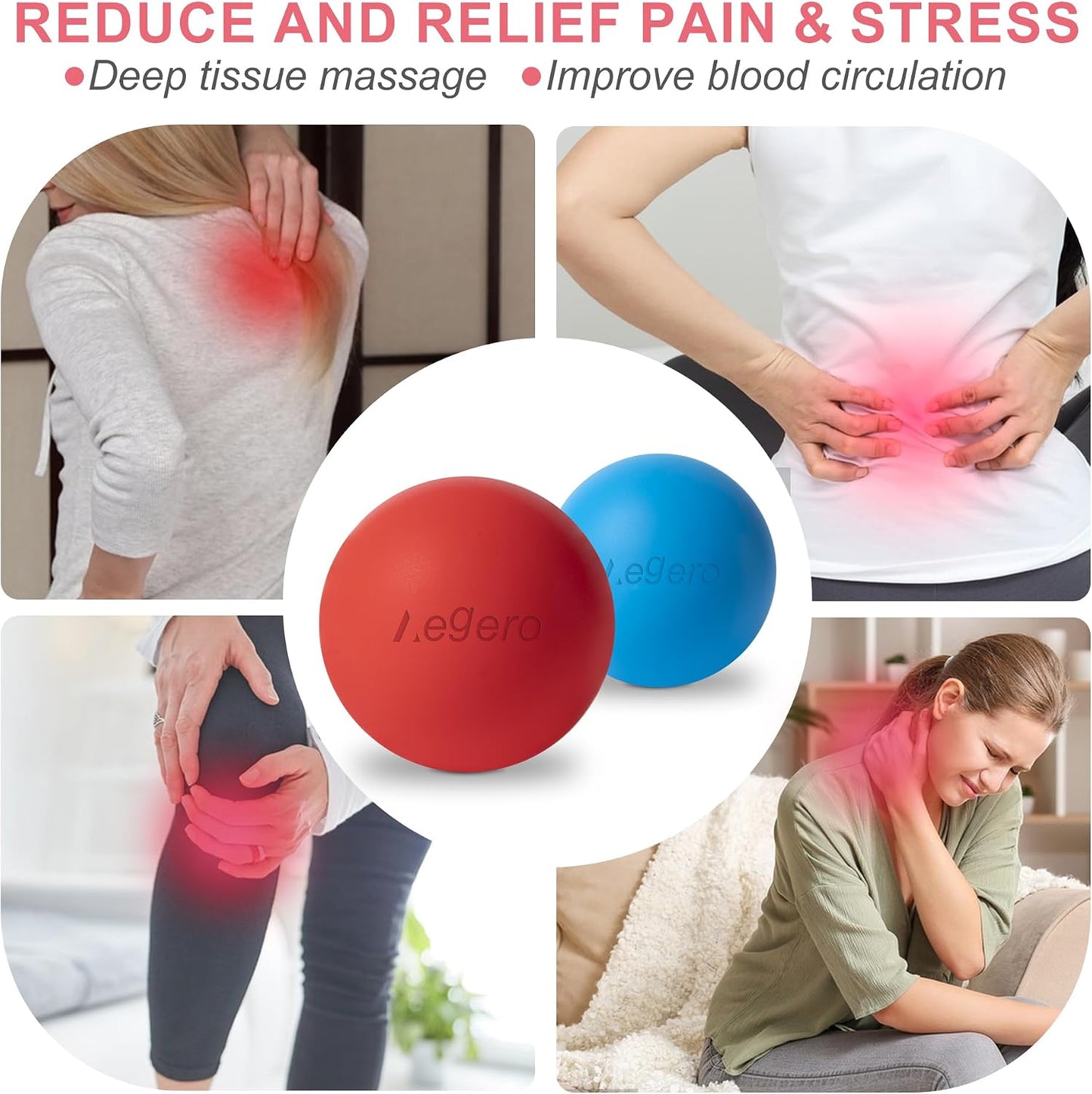 Massage Lacrosse Balls for Myofascial Release and Deep Tissue Massage 2Pack