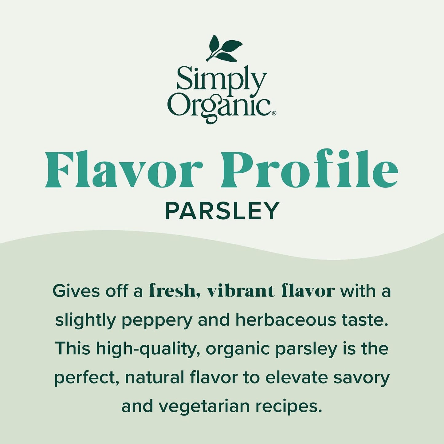 Simply Organic Italian Parsley Organic Flakes 0.26-Ounce Jar Kosher Fresh Green-Leafy Taste