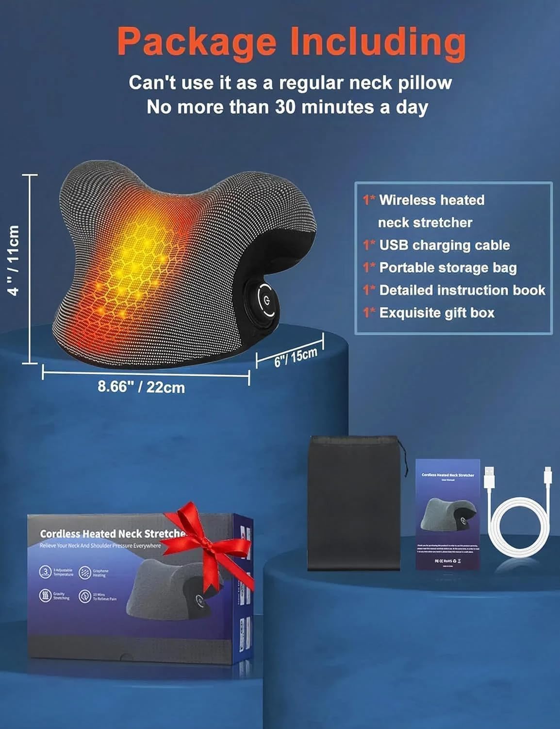 Upalled Wireless Heated Neck Stretcher for Pain Relief