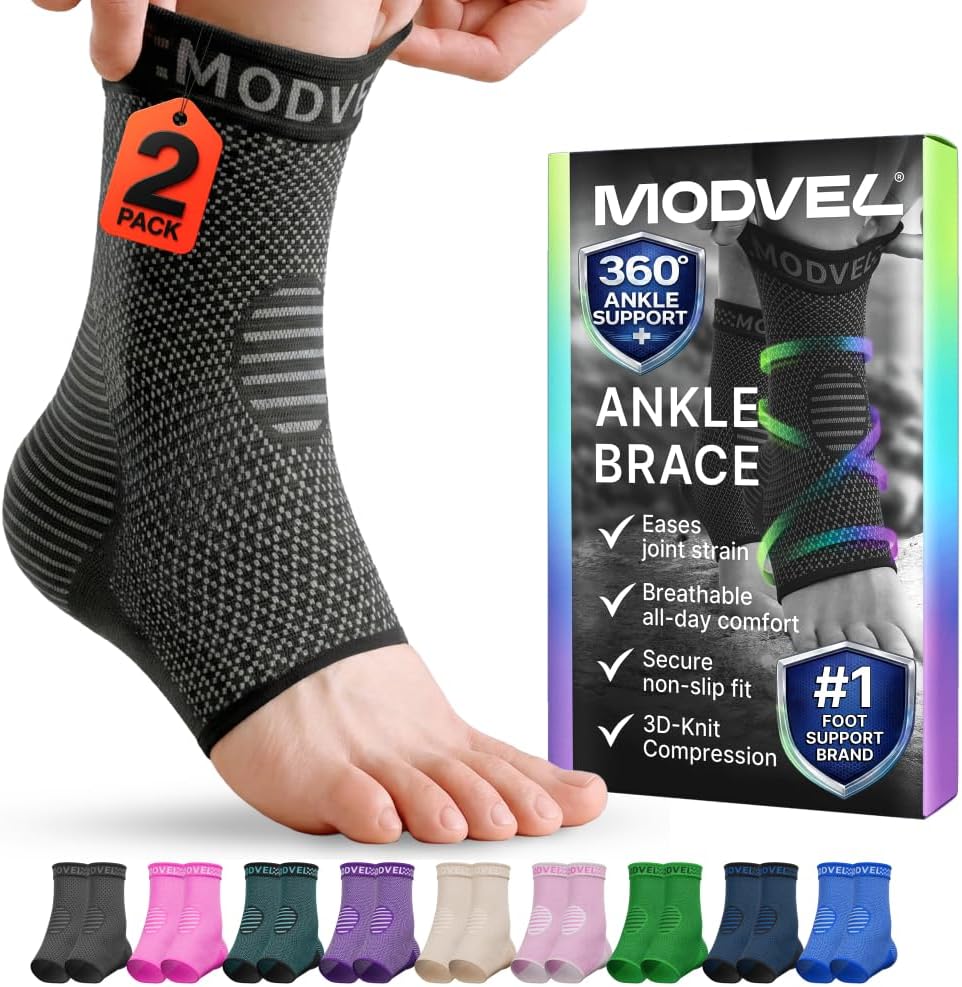 Modvel Ankle Brace for Women and Men - Compression Ankle Sleeve