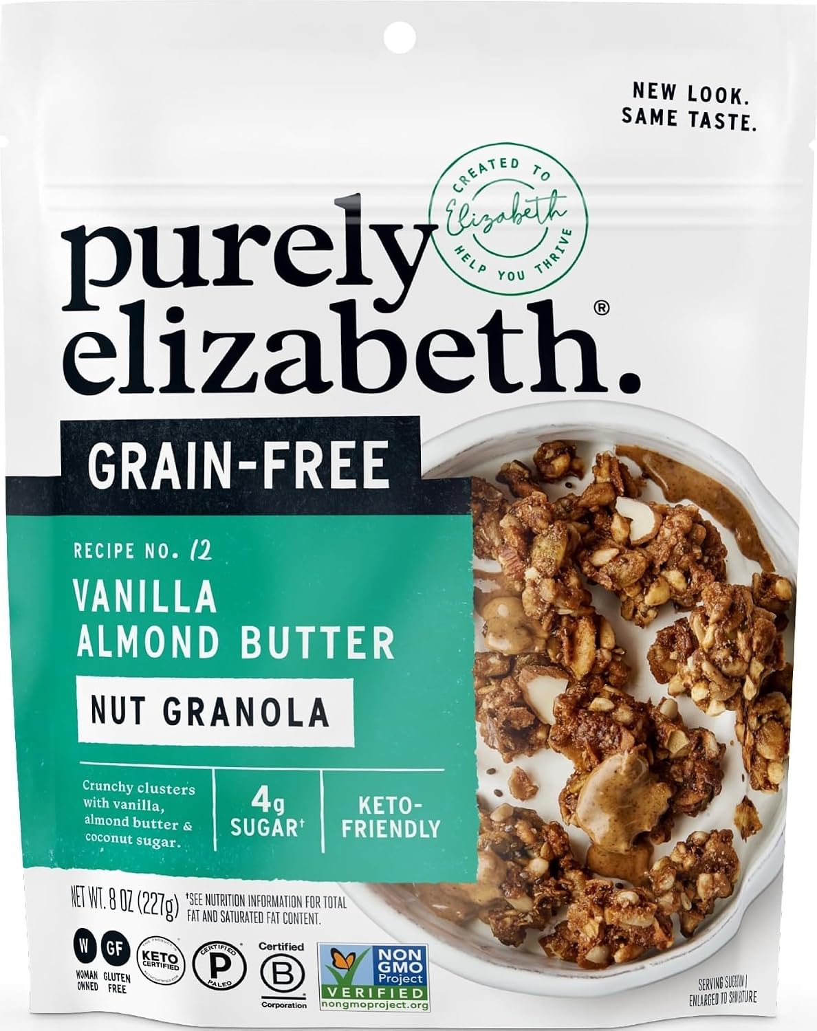Purely Elizabeth Vanilla Almond Butter Keto Granola with MCT Oil 3 Ct 8oz Bags