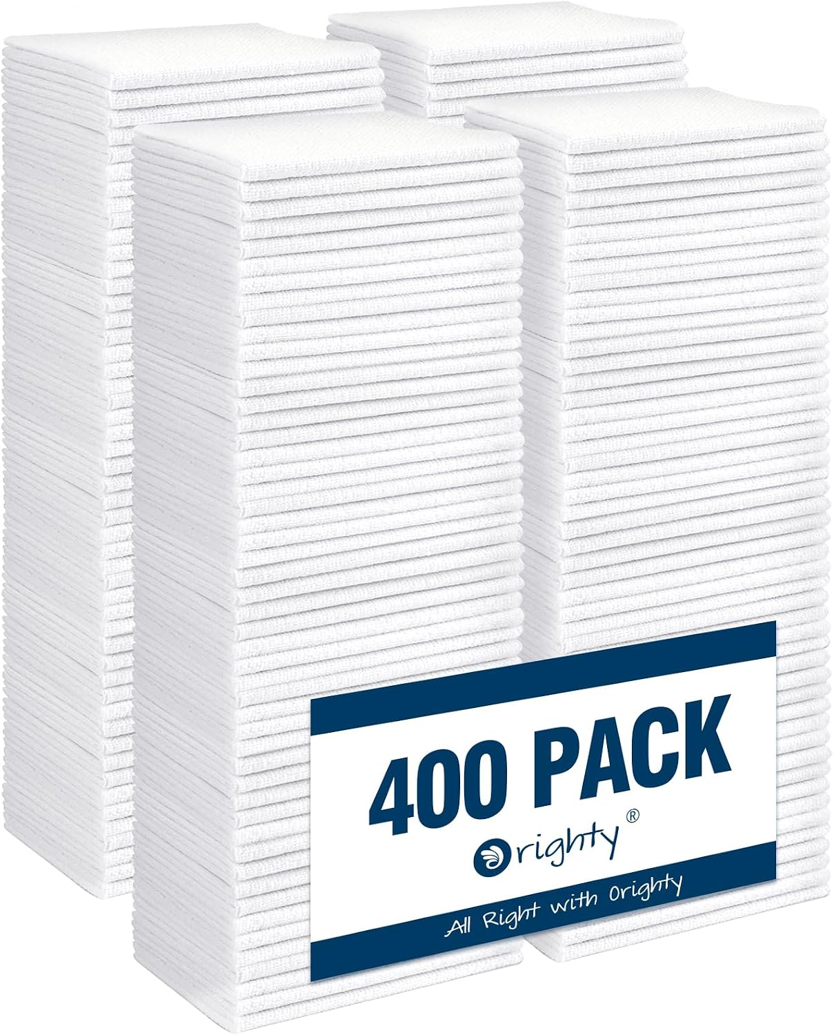Orighty Microfiber Cleaning Cloth - 24 Pack, Cleaning Rags 12x11 inch | Highly Absorbent Household Cleaning Supplies, Reusable Microfiber Towels Lint Free Cloths for House, Kitchen, Car Care