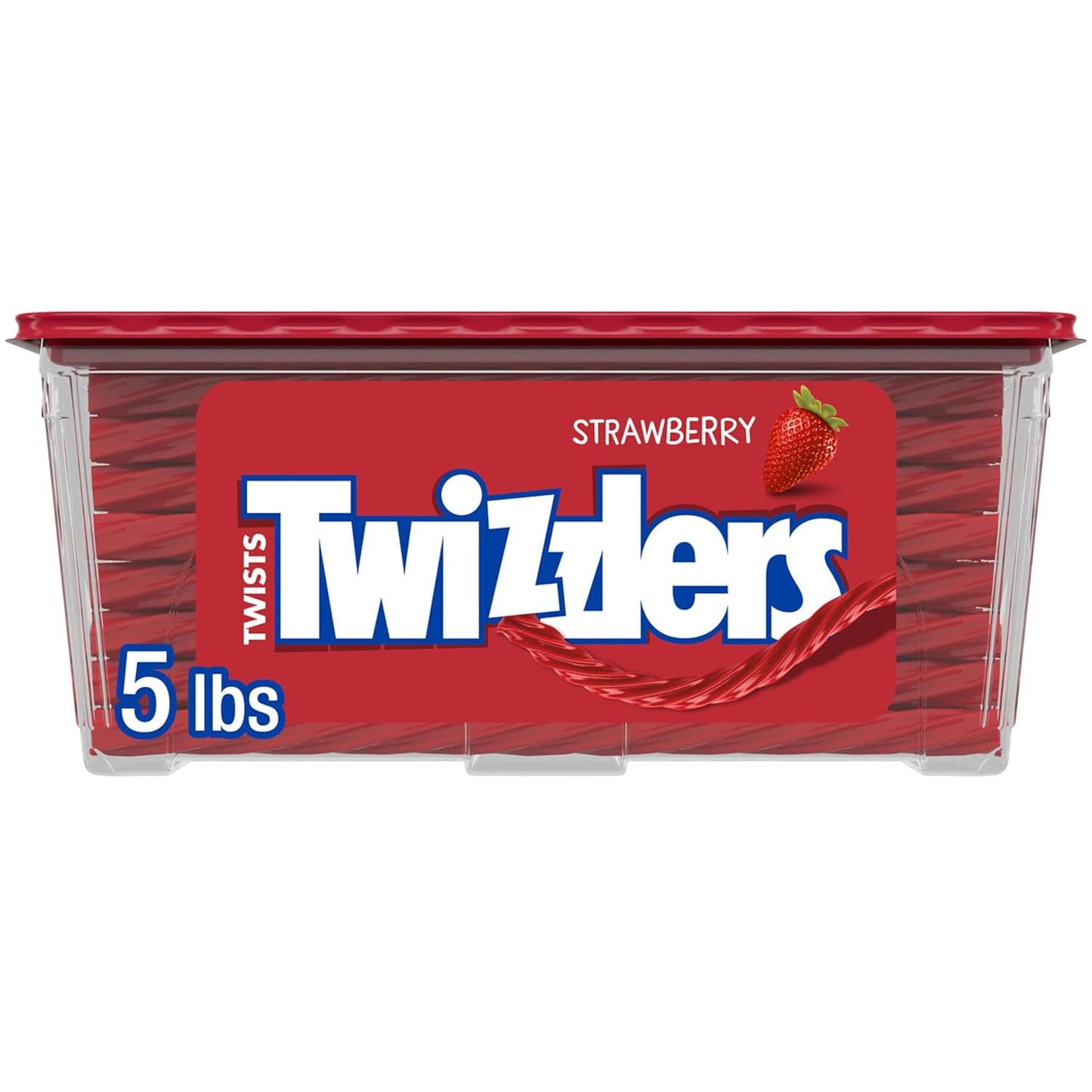 TWIZZLERS Twists Strawberry Flavored Licorice Style Chewy Candy 5 lb Bulk Tub