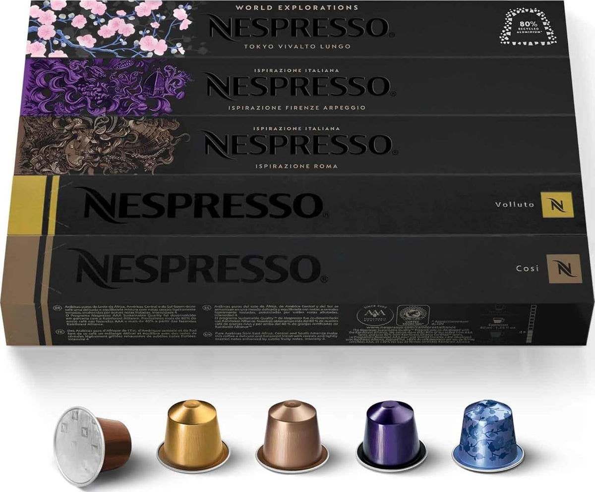 Nespresso Original Line Variety Pack, 50 Count Espresso Coffee Pods