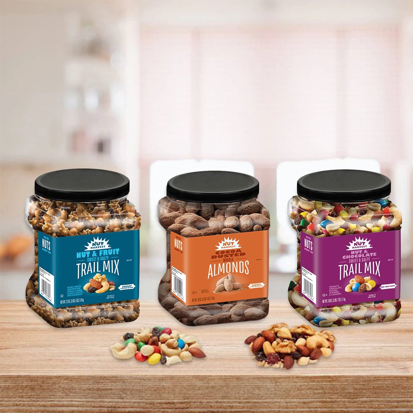 Nut Harvest Nut & Chocolate Mix, 39 Ounce Jar for Sharing