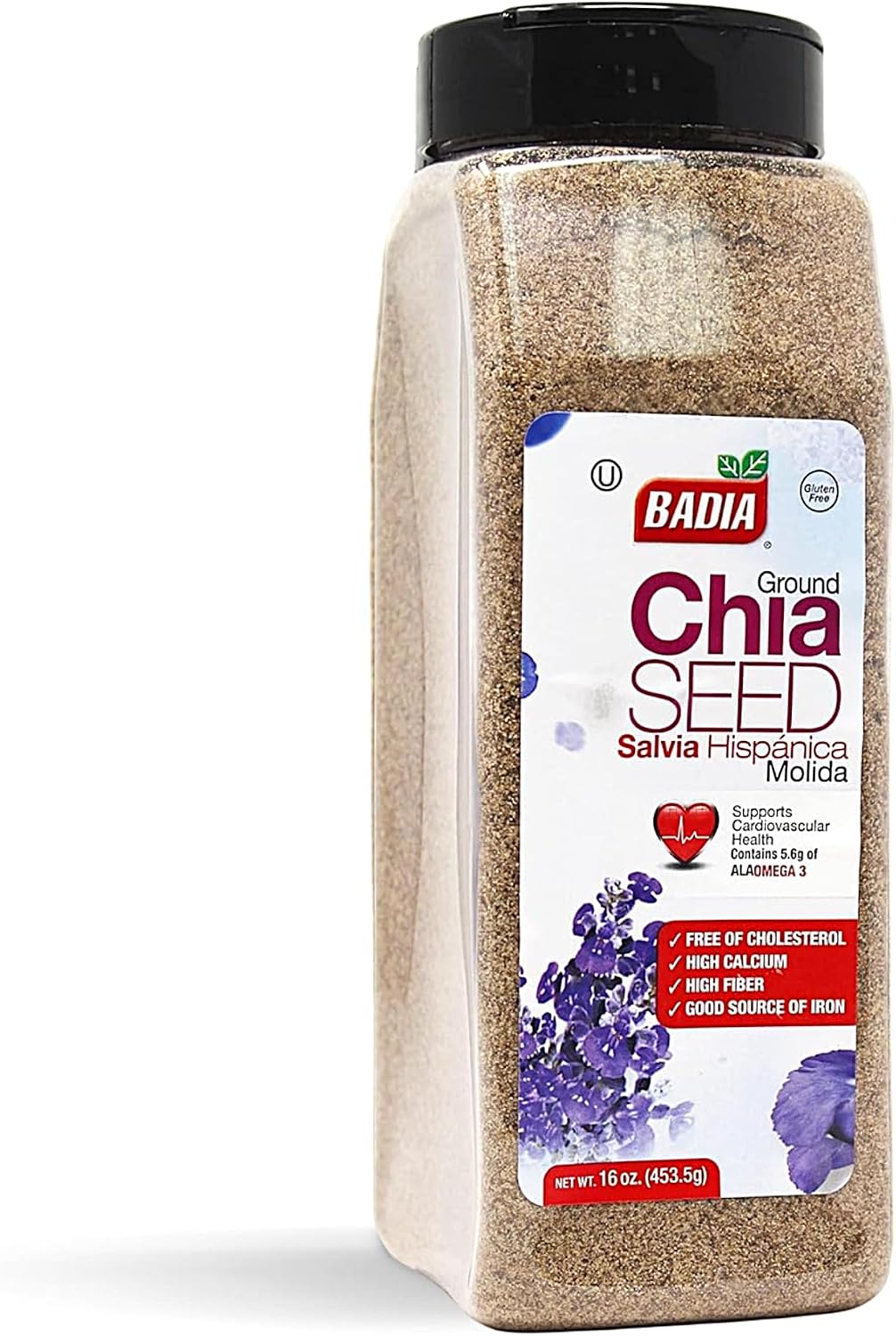 Badia Ground Chia Seeds, 16 oz – Superfood for Smoothies, Baking & Cooking – Source of Fiber, Omega-3 & Protein