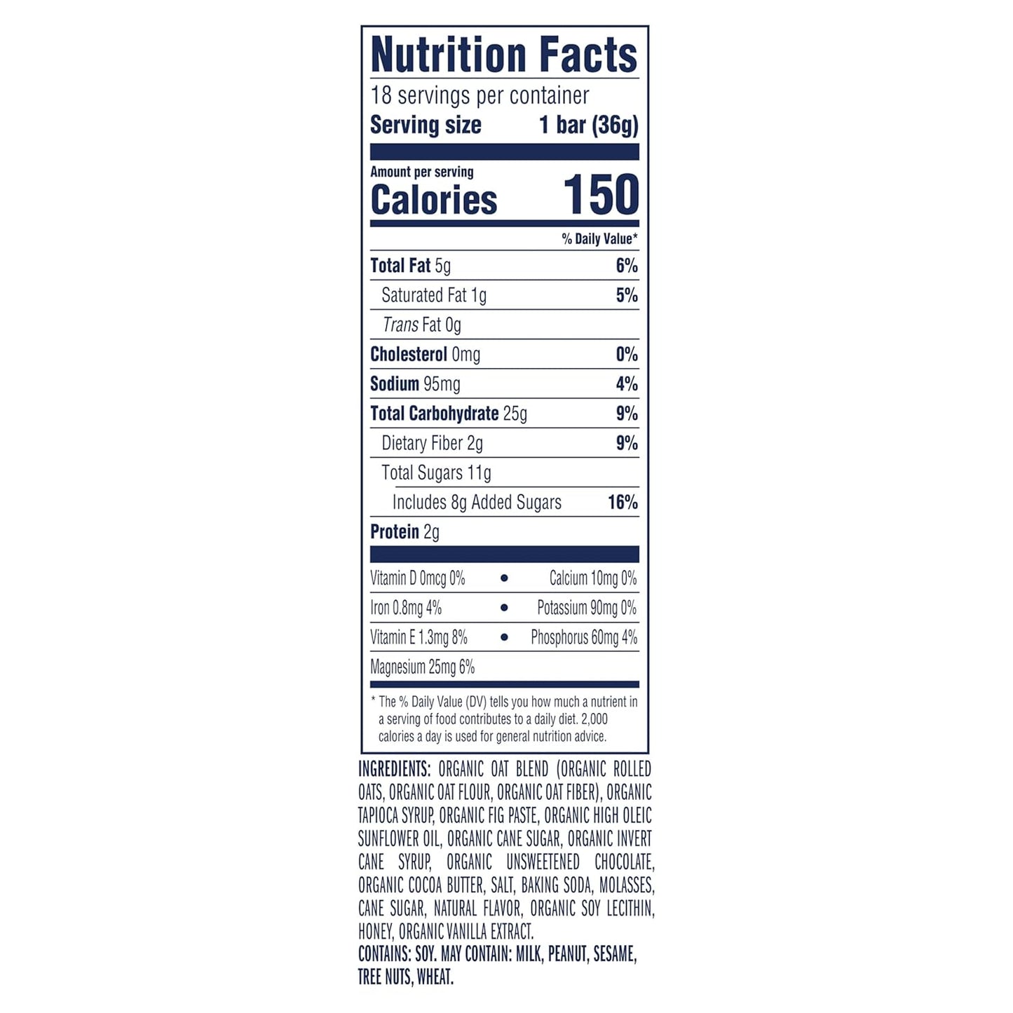 Soft-baked energy snack bars with 12g whole grains and USDA organic granola