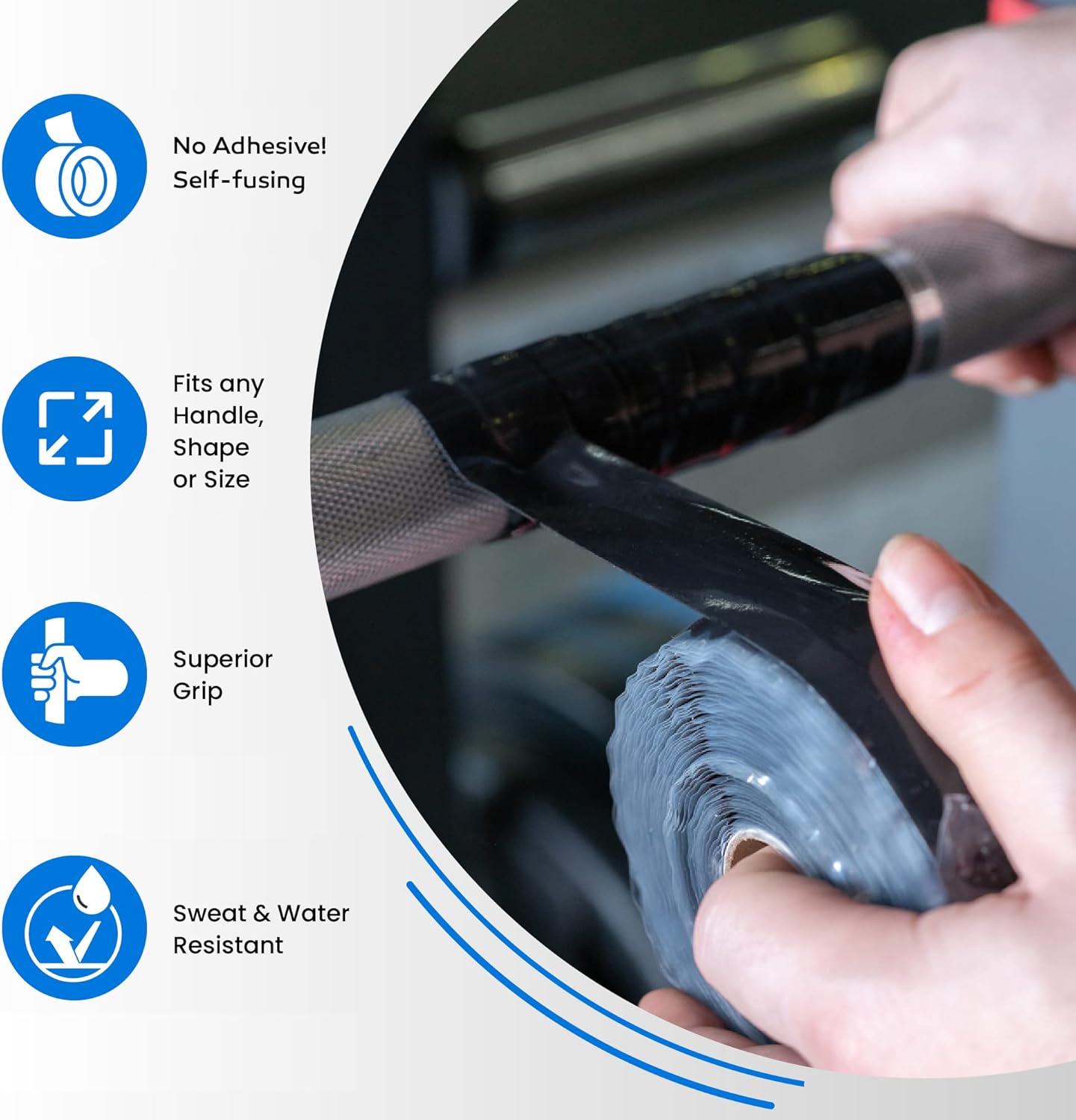 Core Prodigy Fusion Silicone Rubber Grip Tape for Pull Up Bars and Sports Equipment