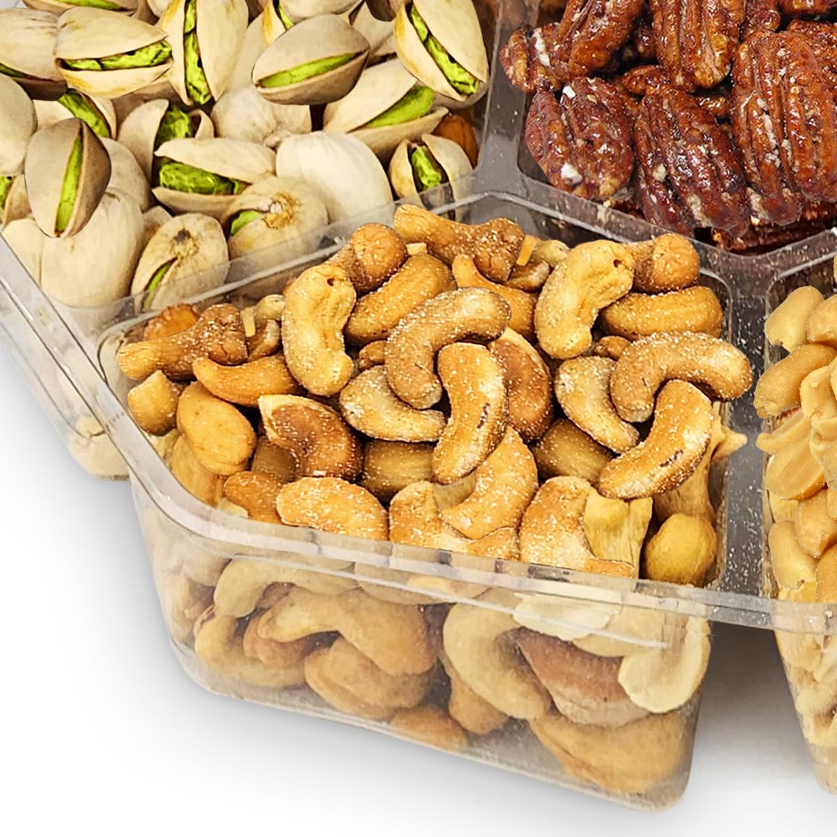 7 Sectional Platter Gift Basket with Freshly Roasted Nuts