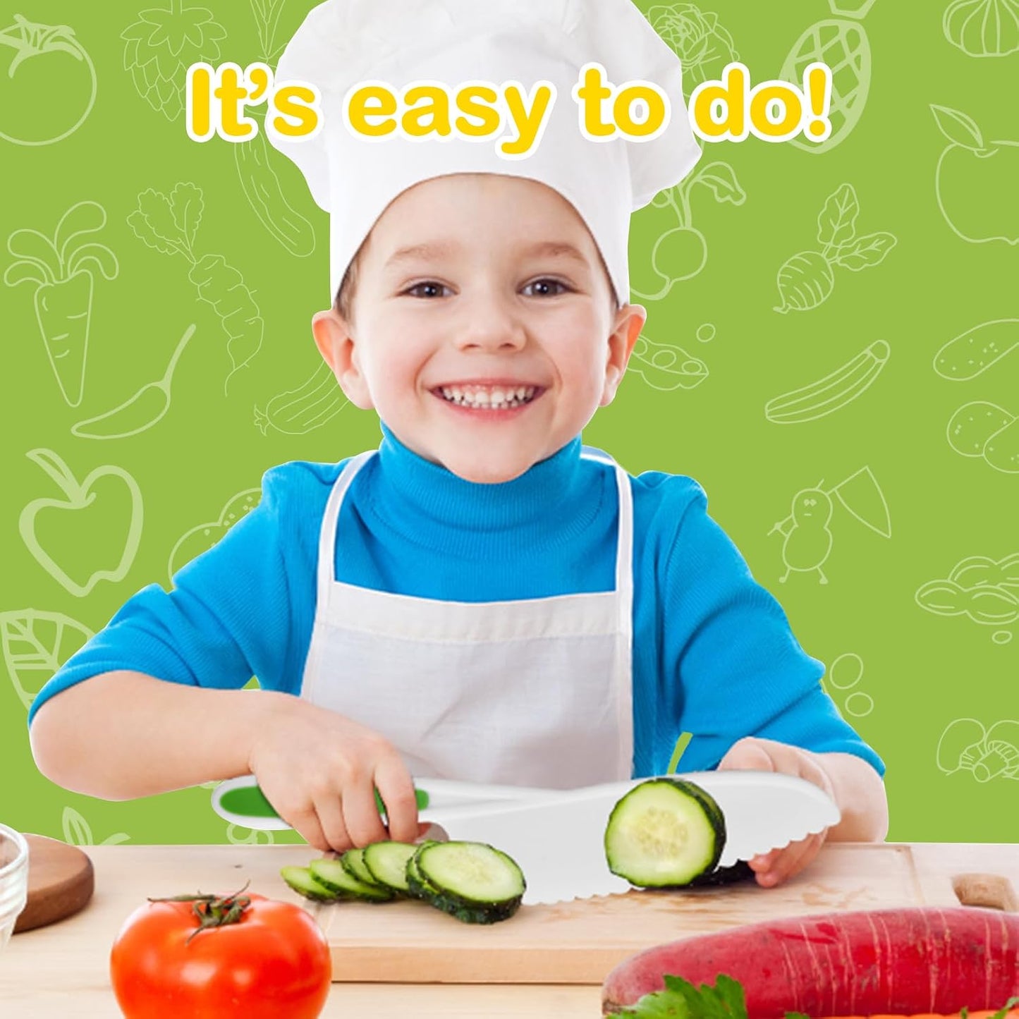 15PCS Montessori Kitchen Toys for Toddlers: Stocking Stuffers for Kids | Kids Safe Cooking Sets Real Knife Set for Real Cooking - Easter Basket Stuffers Christmas Birthday Gifts for Boy Girl