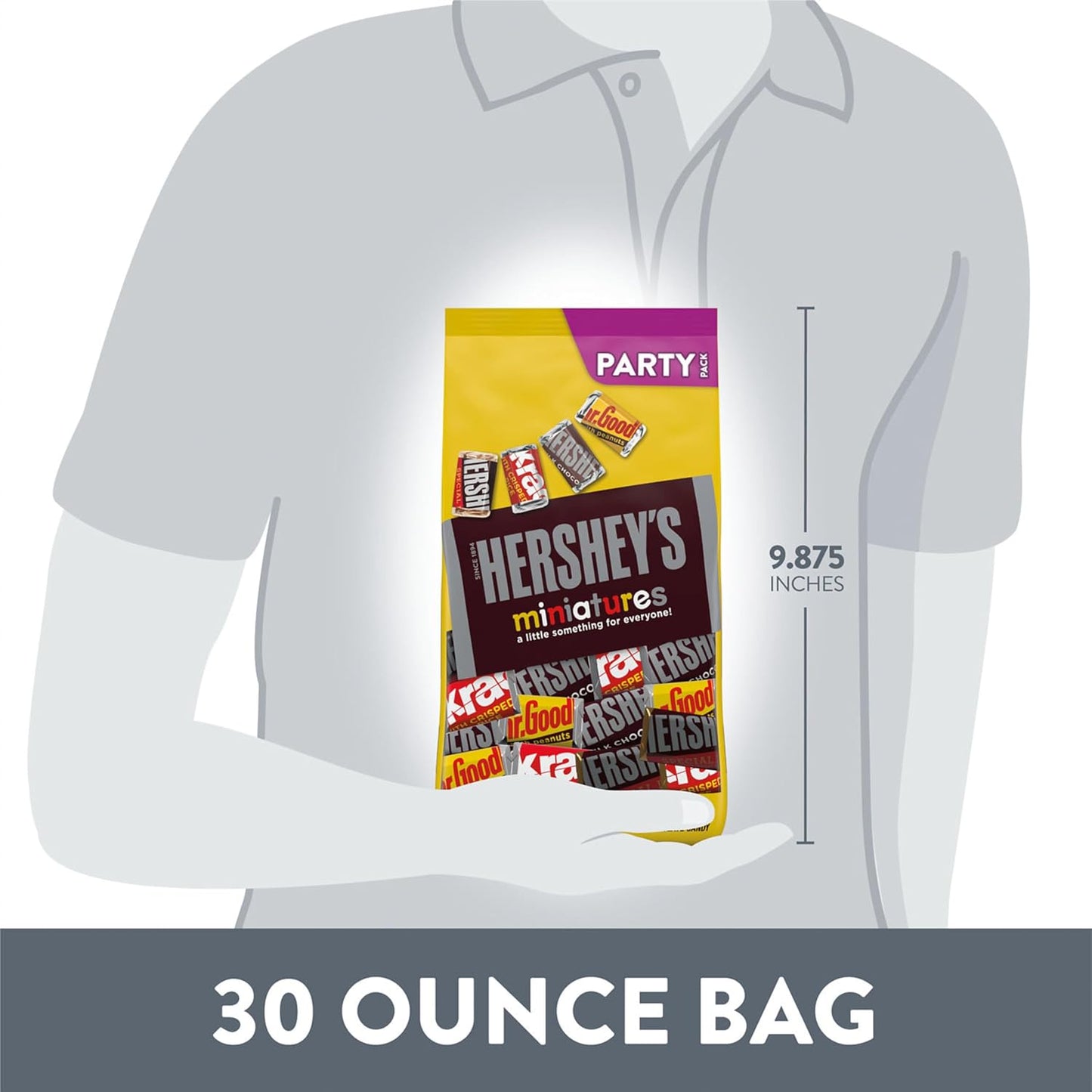 HERSHEY'S Miniatures Assorted Chocolate Candy Party Pack, 30 oz