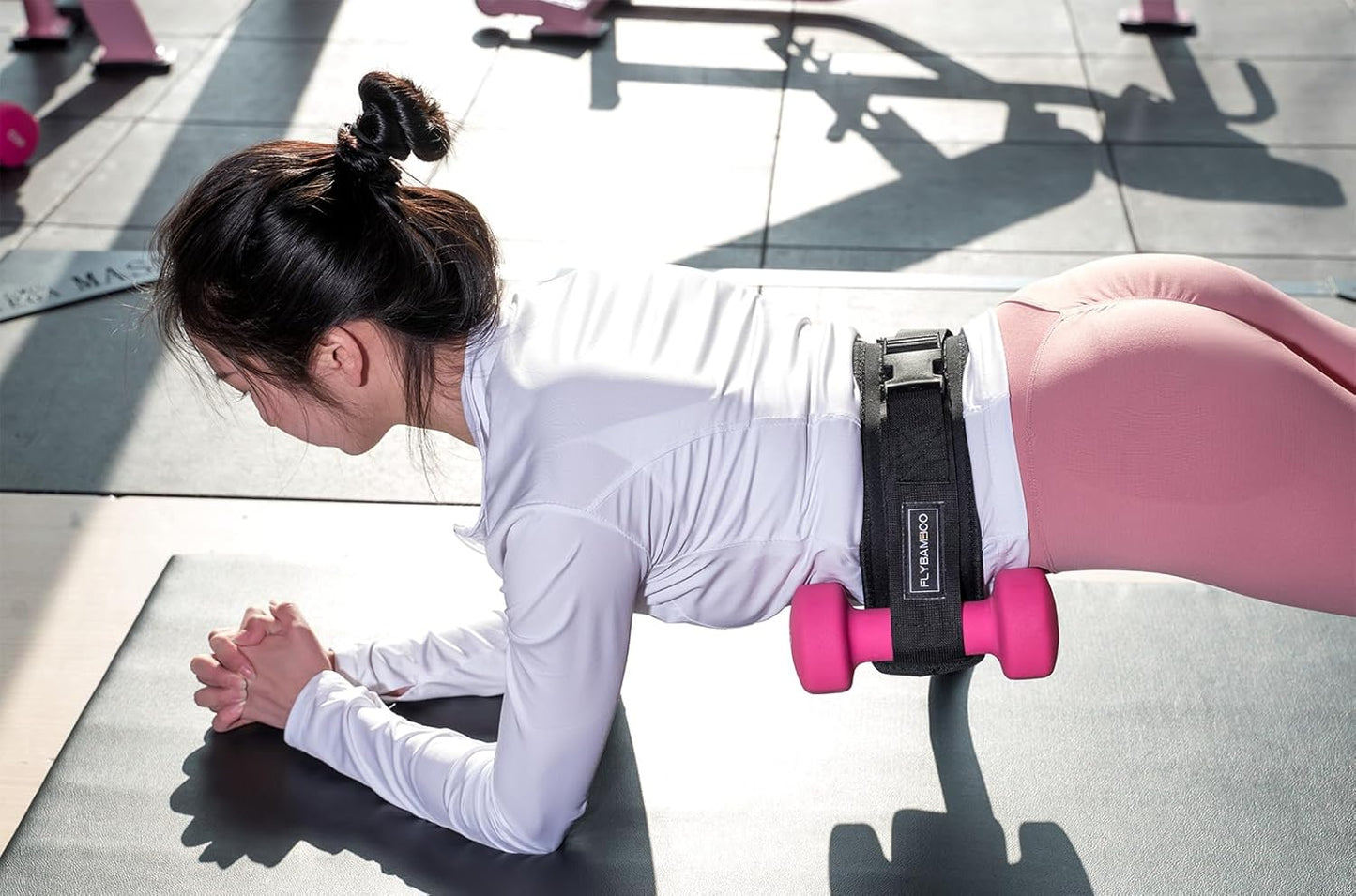Hip Thrust Belt for Dumbbells, Booty Belt with Slip-Resistant Padding