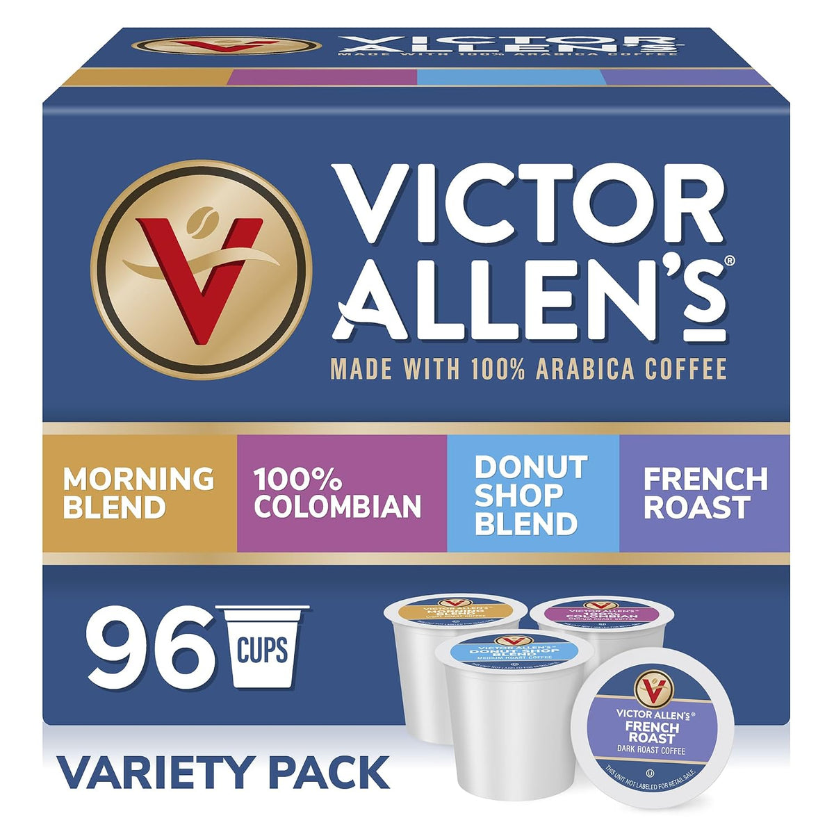 Victor Allen's Coffee Variety Pack, 96 Count, Single Serve Coffee Pods for Keurig K-Cup Brewers