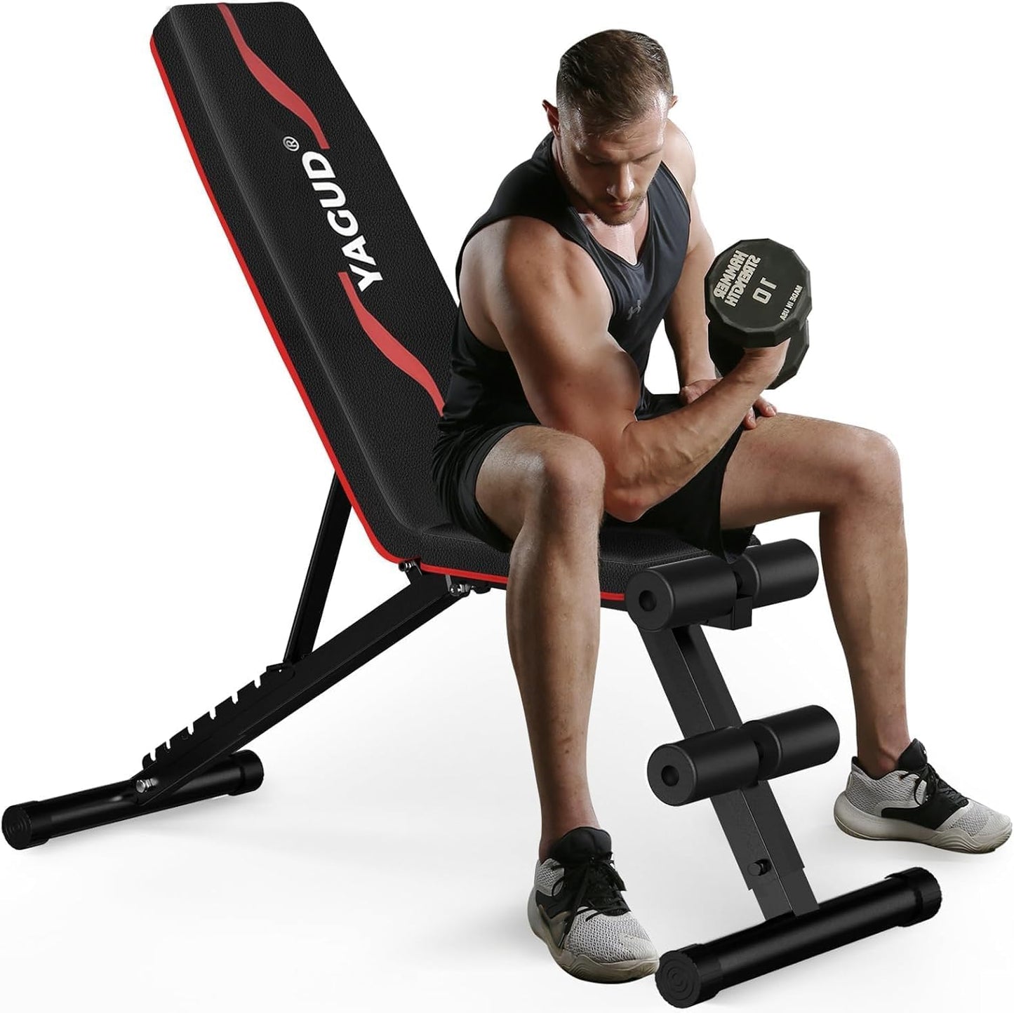 Adjustable Weight Bench Press, 880LB Capacity, Folding Home Gym Bench