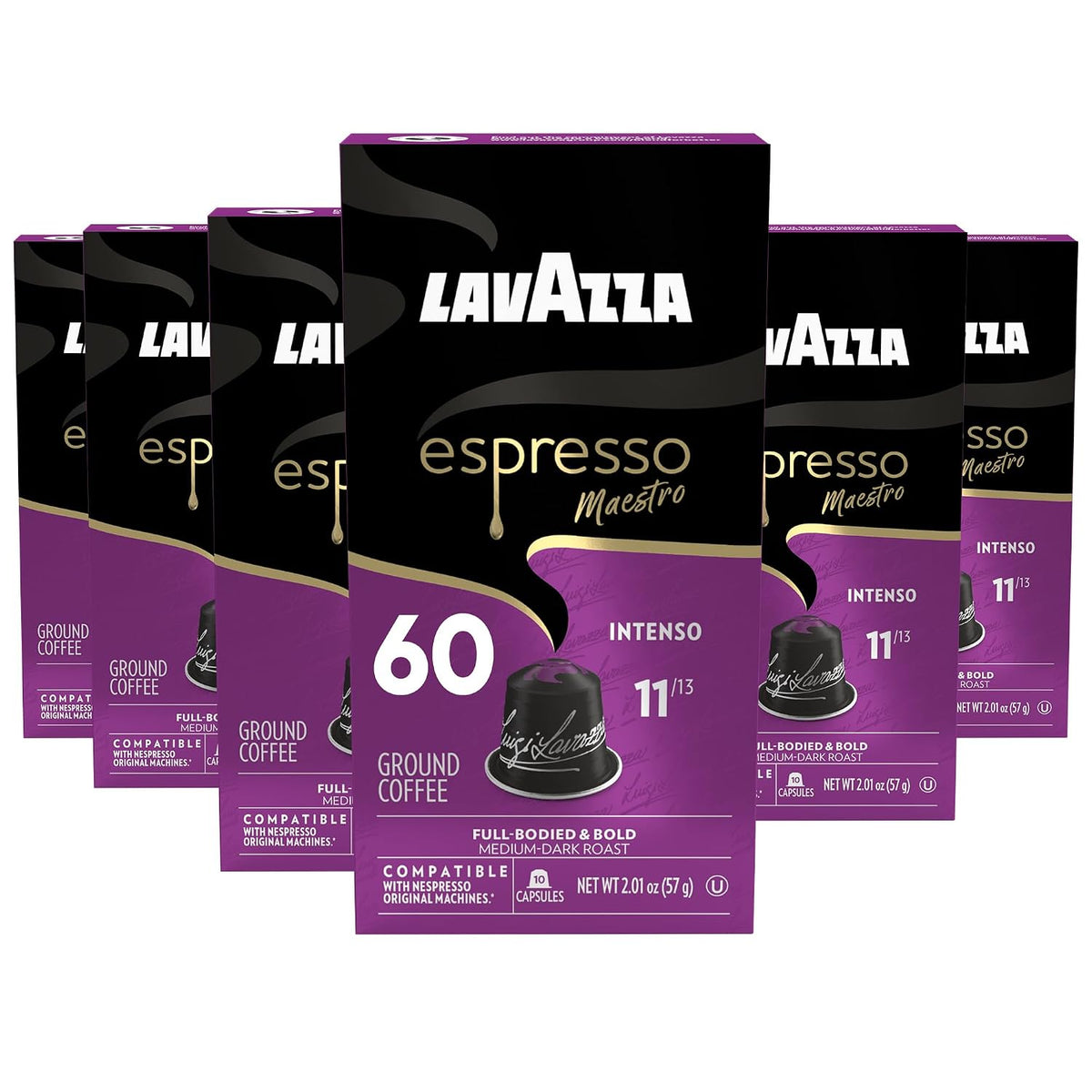 Lavazza Espresso Maestro Intenso Aluminum Capsules for Nespresso Original Machines