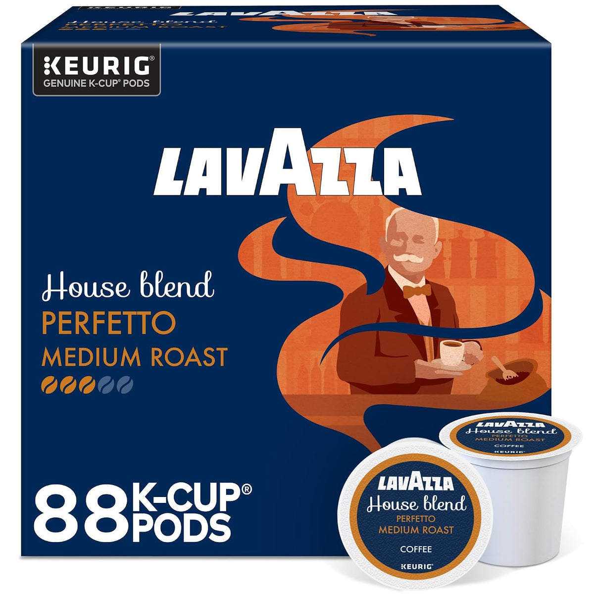 Lavazza House Blend Perfetto Single-Serve Keurig K-Cup Pods Medium Roast Coffee 88-Count Box