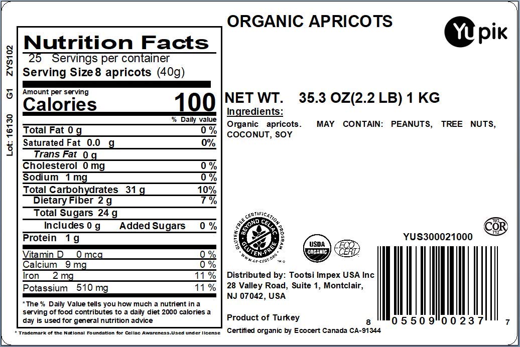 Yupik Organic Apricots, 2.2 lb, Non-GMO, Vegan, Gluten-Free, Dried Fruits, No Added Sugar, Sulphite-Free, Source of Fiber