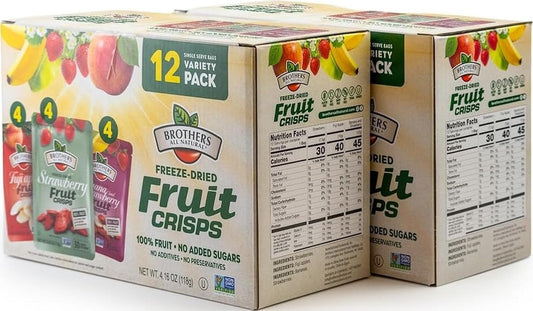 Brothers All Natural Freeze Dried Fruit Crisps Variety Pack 24 Single Serve Bags