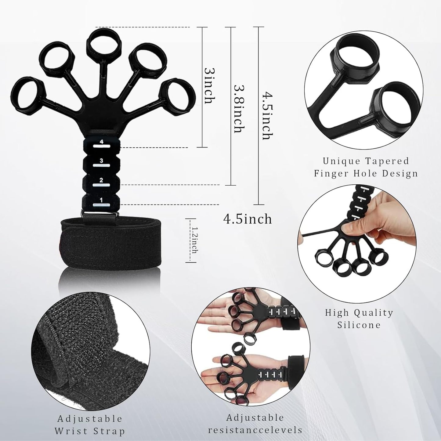 Grip Trainer Set: Forearm Strengtheners, Finger Trainers, Counting Grips, Balls (5-Pack)