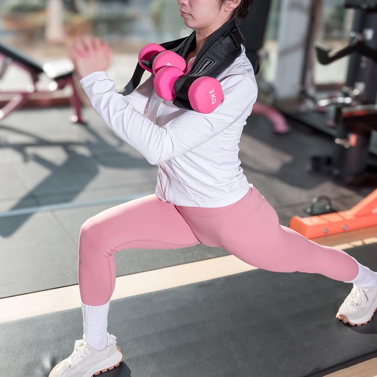 Hip Thrust Belt for Dumbbells, Booty Belt with Slip-Resistant Padding