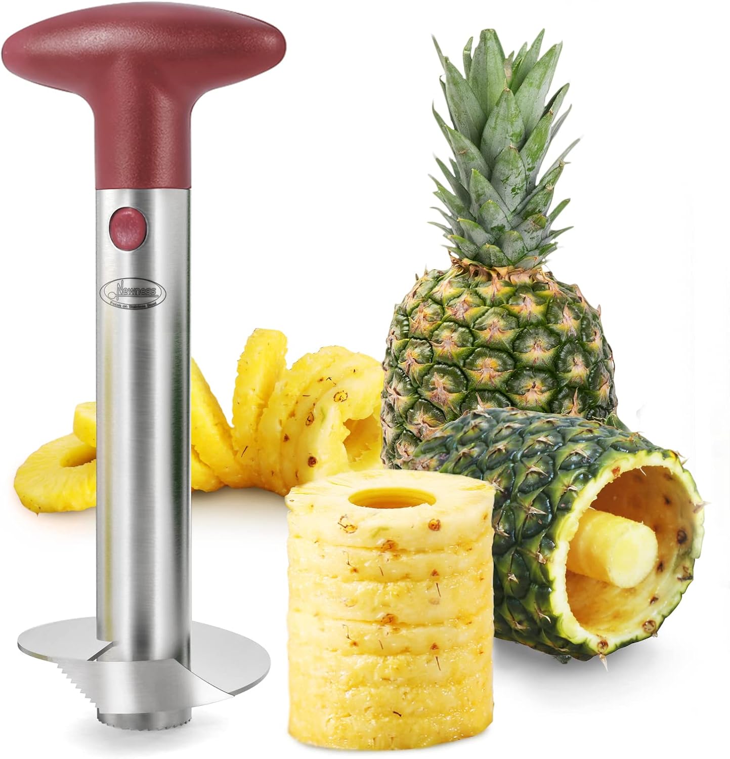 Pineapple Corer, [Upgraded, Reinforced, Thicker Blade] Newness Premium Pineapple Corer Remover, Stainless Steel Pineapple Core Remover Tool for Home & Kitchen with Sharp Blade for Diced Fruit Rings