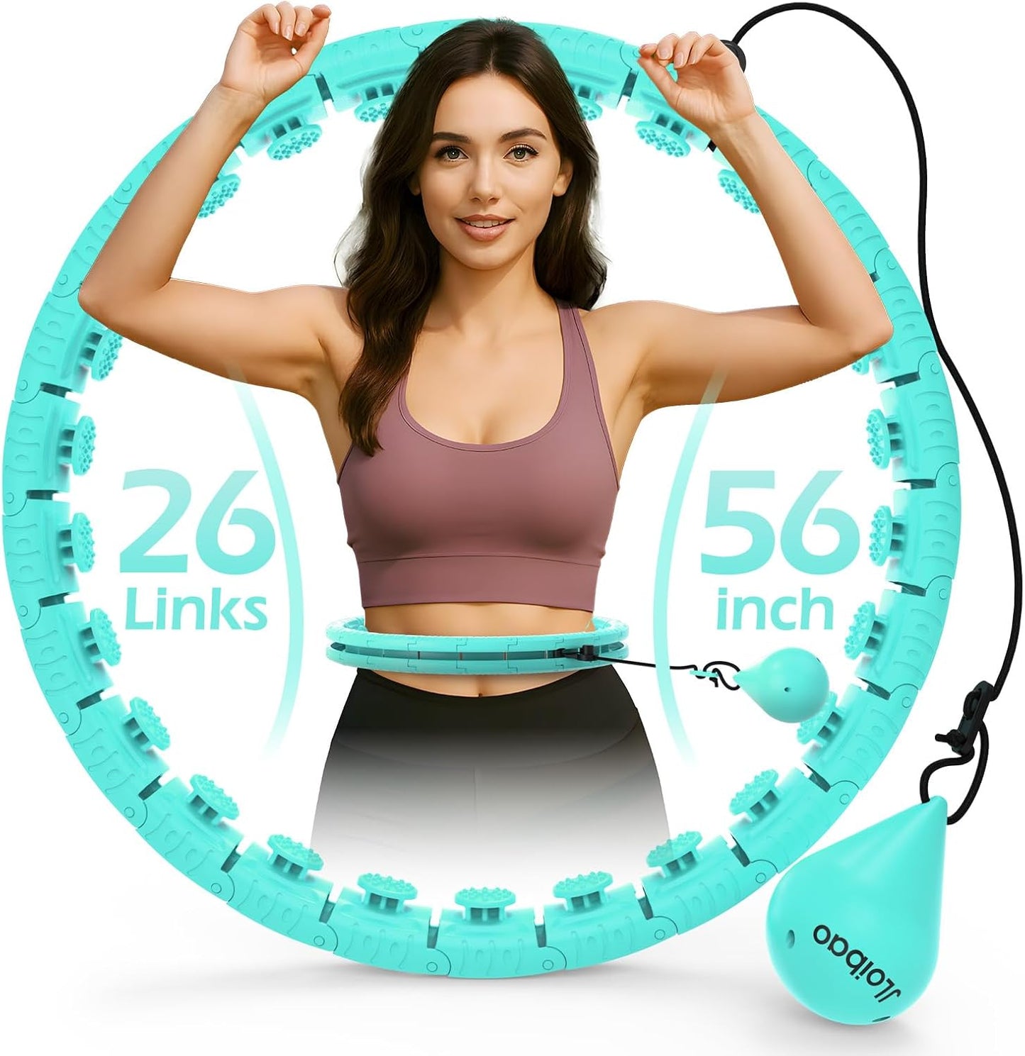 JLoibao Weighted Hula Hoop, 56-66 Inch, for Adults Weight Loss
