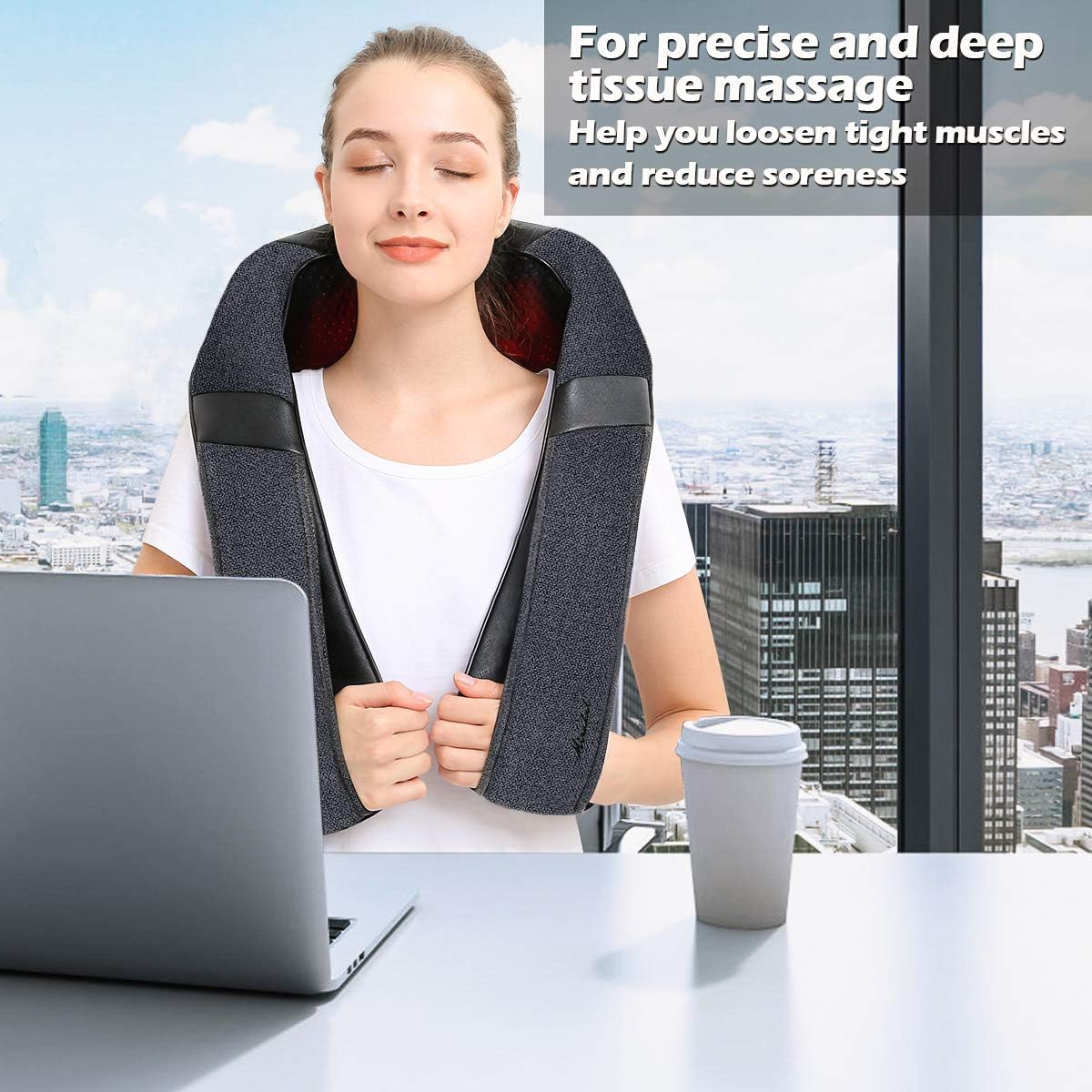 Mirakel Shiatsu Neck Massager for Deep Tissue Pain Relief with Heat
