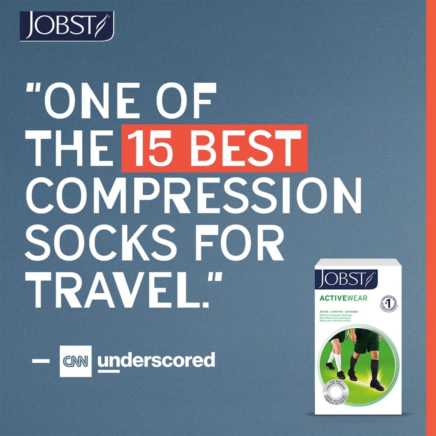 JOBST ActiveWear 15-20 mmHg Knee High Compression Socks for Men and Women