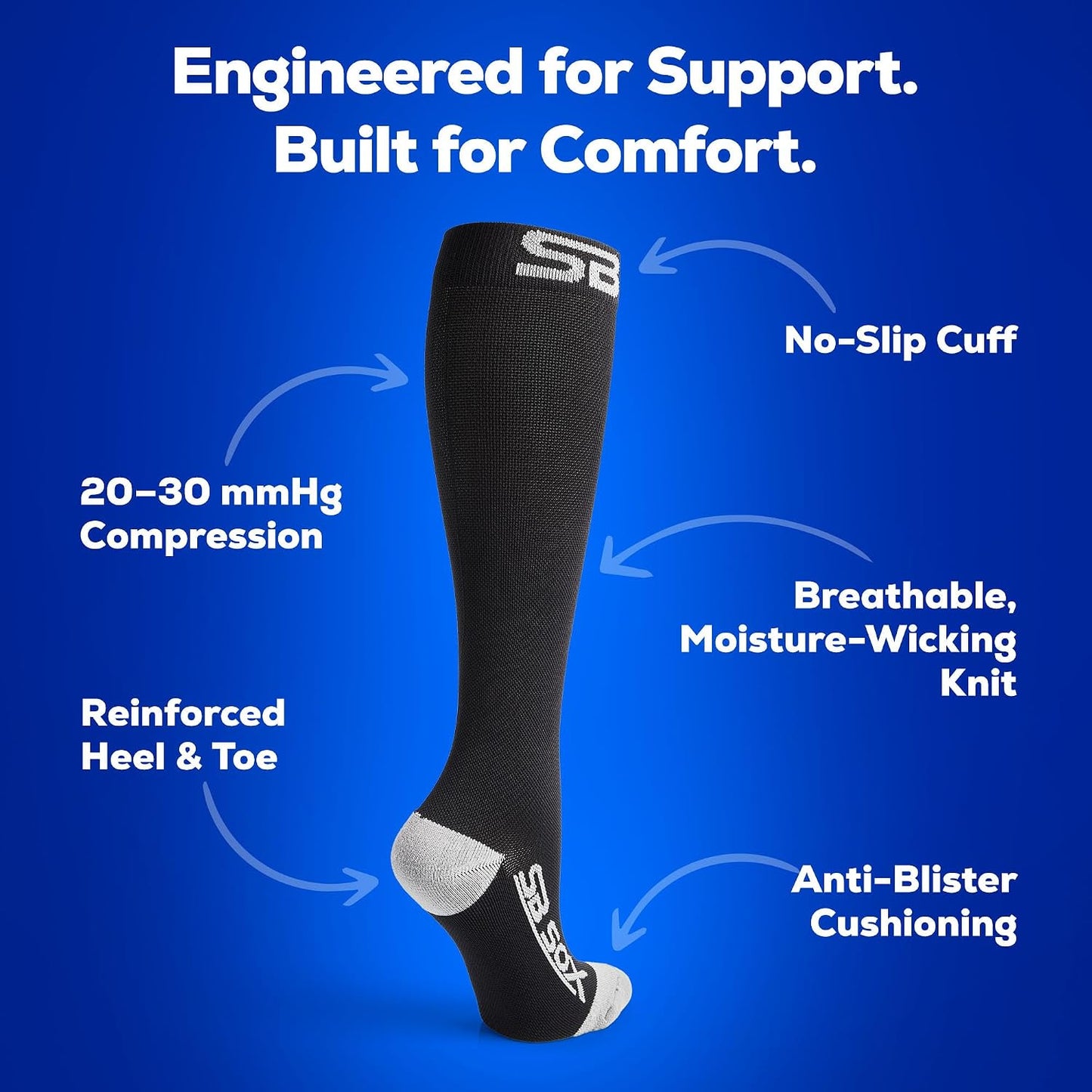 SB SOX Compression Socks for Men & Women 20-30mmHg