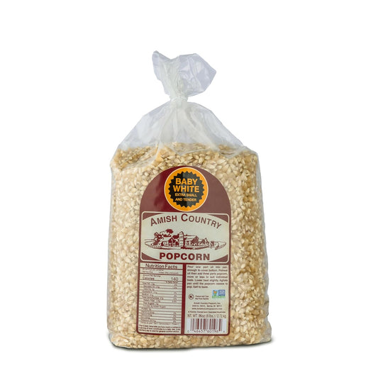 Baby White Popcorn Kernels - 6 lb Bag - Non-GMO and Gluten Free