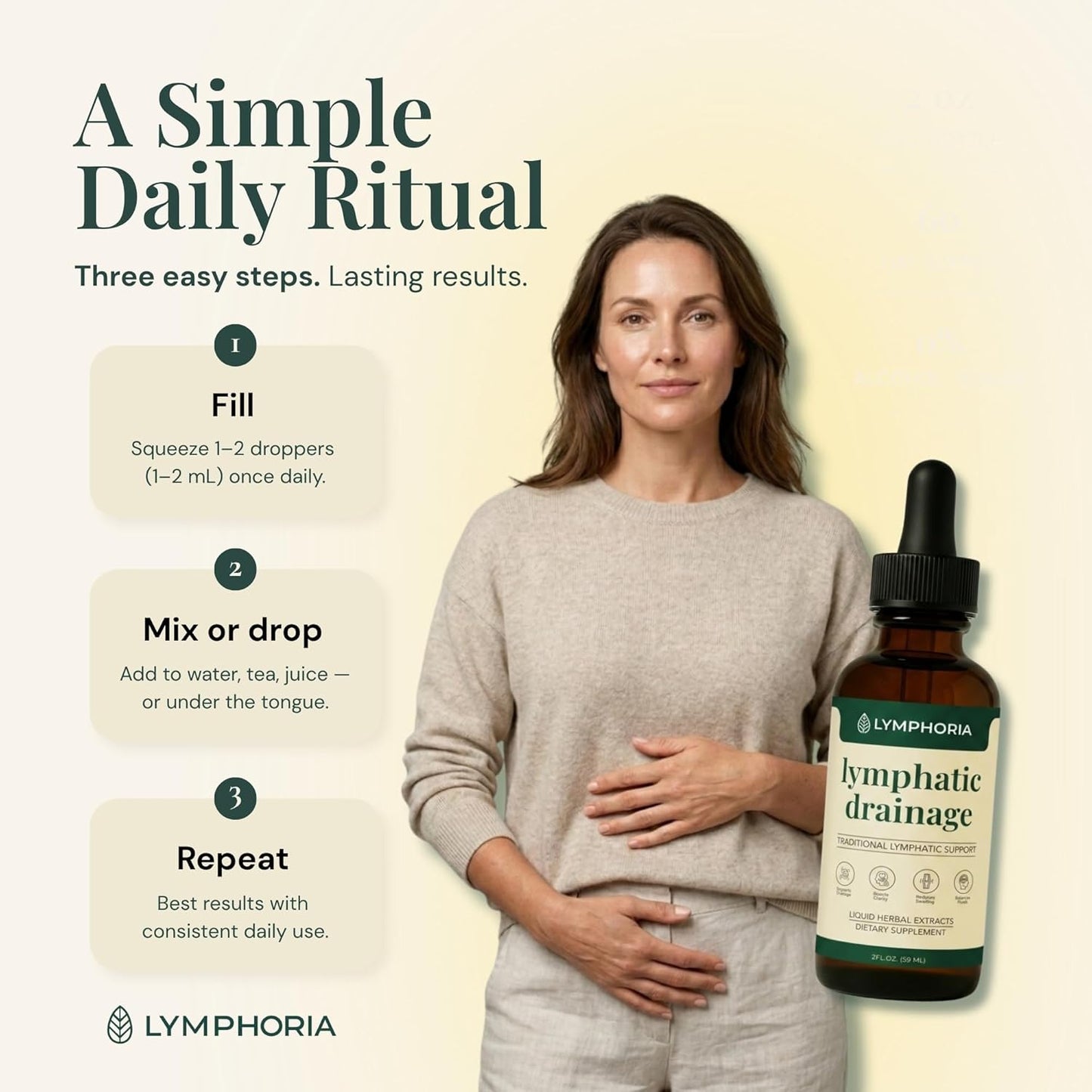 Lymphatic Drainage Drops for Bloat Relief & De-Puff – Cleavers, Red Clover, Stillingia Root & Prickly Ash Bark – Lymph Node Detox Cleanse, Fluid Retention – Alcohol-Free, Vegan, 2 Fl Oz