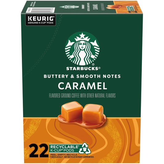 Starbucks Caramel Flavored Coffee K-Cup Pods for Keurig Brewers, 100% Arabica, 22 Pods