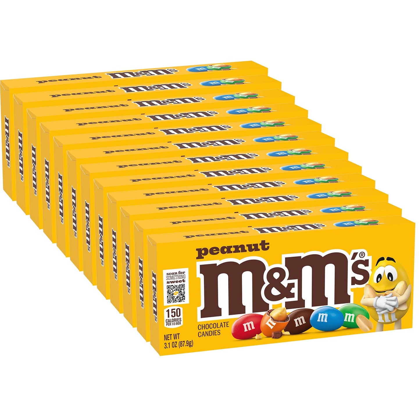 M&M'S Milk Chocolate Candy Movie Theater Box, Bulk Chocolate Candy Party Favors, 3.10-Ounce, Pack of 12