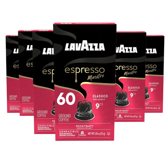 Lavazza Espresso Maestro Classico Aluminum Capsules Compatible with Nespresso Original Machines
