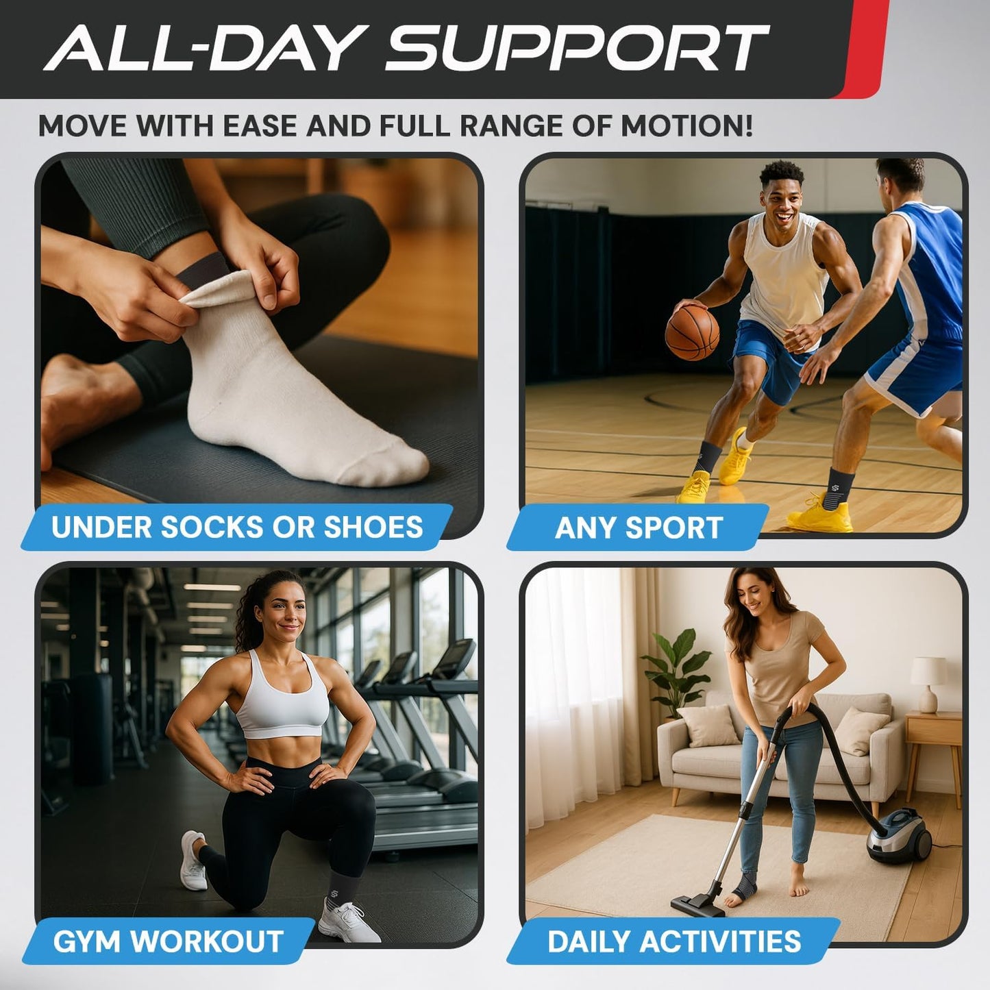 Sleeve Stars Ankle Brace for Women & Men, Compression Sleeve for Plantar Fasciitis Relief