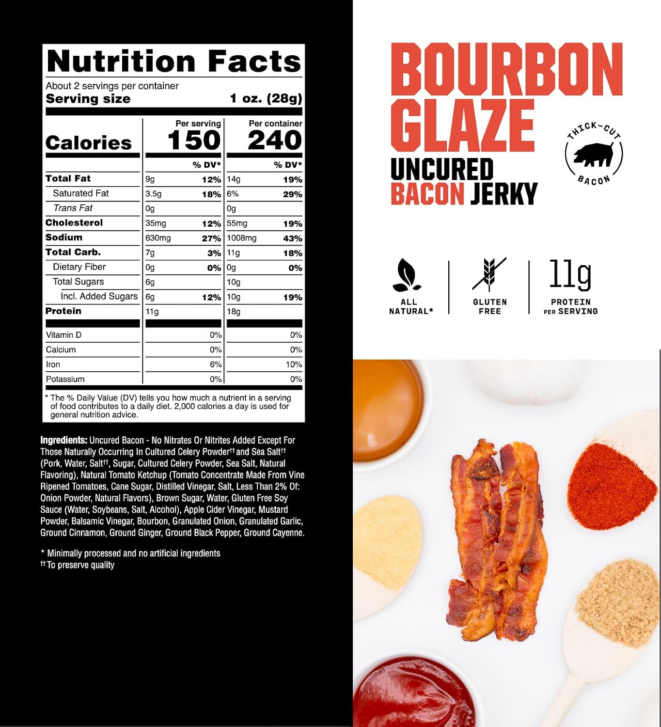 Savage Bacon Jerky Variety Pack, 4 Count, Gluten Free, High Protein, Low Calorie