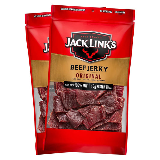 Jack Link's Original Beef Jerky Multipack, 2 Large 9 oz Bags, 10g Protein per Serving, Made with 100% Real Beef