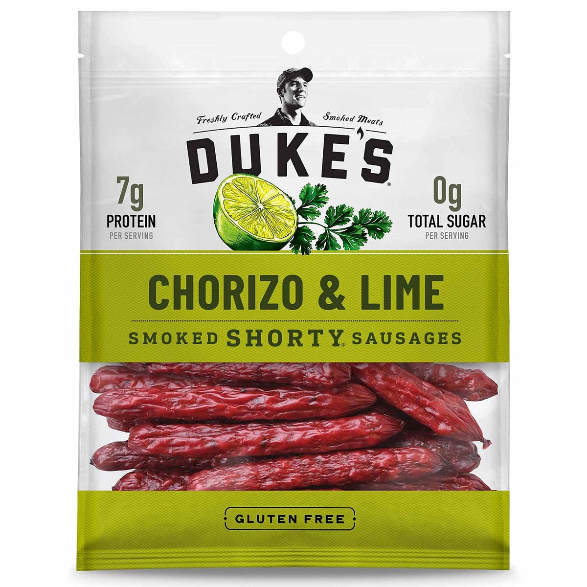Duke's Pork Chorizo & Lime Smoked Shorty Sausages, 5 oz, Gluten Free, 7g Protein