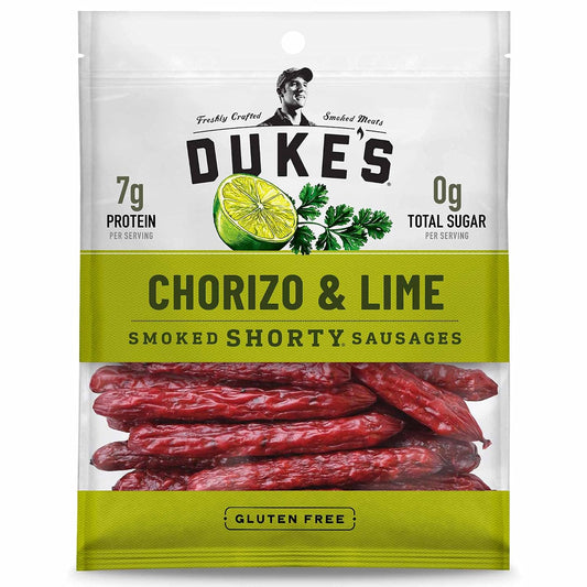 Duke's Pork Chorizo & Lime Smoked Shorty Sausages, 5 oz, Gluten Free, 7g Protein