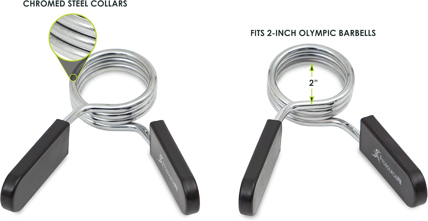 ProsourceFit Olympic Barbell Clips - Secure, Easy-Grip 2-Inch Collars for Weightlifting