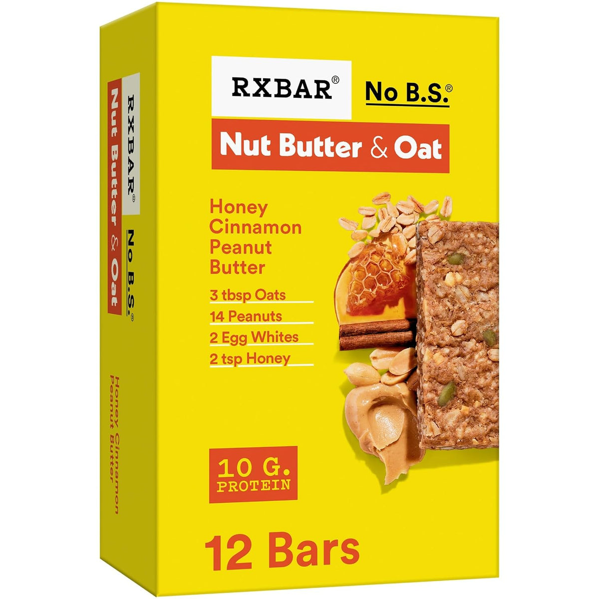 RXBAR Nut Butter and Oat Protein Bars, 12 Count, 23.2oz Box